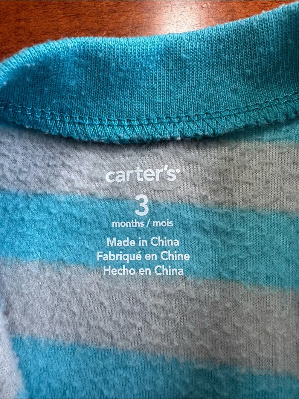 Carter’s Baby Boy 3M Fleece Footed Sleeper Blue Gray Striped Puppy Zip Pajamas